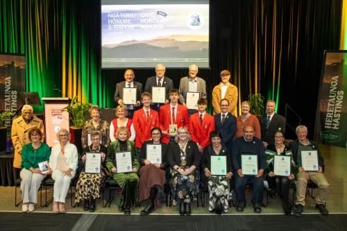 Recipients at this year’s Hastings Civic Honour Awards.